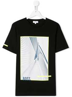 Boss Kids футболка с графическим принтом и логотипом