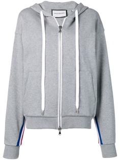 Roqa side stripe zip front hoodie