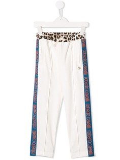 Roberto Cavalli Junior брюки с леопардовым принтом на поясе