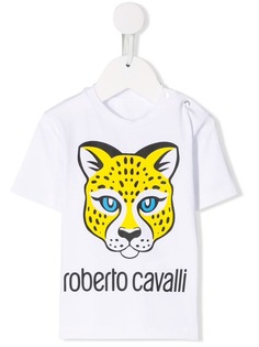 Roberto Cavalli Junior футболка с леопардовым логотипом