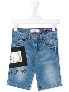 Philipp Plein Junior джинсовые шорты Banknote