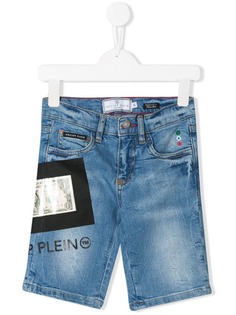 Philipp Plein Junior джинсовые шорты Banknote