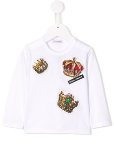 Dolce & Gabbana Kids футболка с нашивками Crown