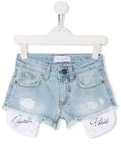 Gaelle Paris Kids джинсовые шорты с эффектом потертости