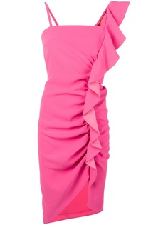 Pinko приталенное платье миди с оборками
