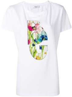Blugirl футболка с цветочным принтом и логотипом