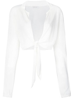 Beau Souci cropped tie blouse