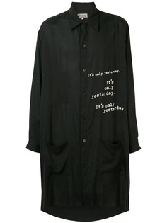 Yohji Yamamoto рубашка оверсайз с принтом