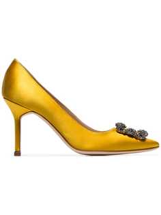 Manolo Blahnik туфли-лодочки Hangisi 90 с пряжкой с кристаллами