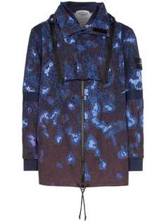 Stone Island printed hooded cotton duffle coat