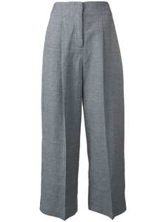 YMC checked wide-leg trousers