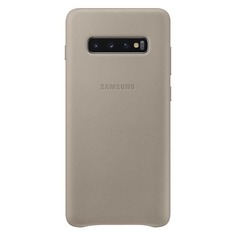 Чехол (клип-кейс) SAMSUNG Leather Cover, для Samsung Galaxy S10+, серый [ef-vg975ljegru]