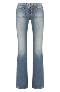Расклешенные джинсы с потертостями Saint Laurent