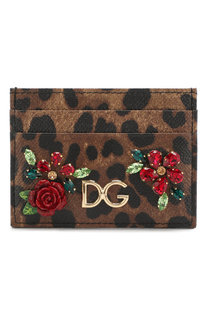 Кожаный футляр для кредитных карт с декором Dolce & Gabbana