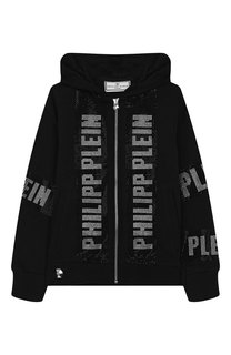 Хлопковый кардиган с капюшоном Philipp Plein
