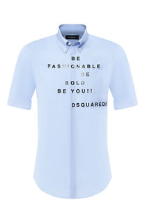 Хлопковая рубашка с воротником button down Dsquared2
