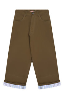 Хлопковые брюки свободного кроя Marni