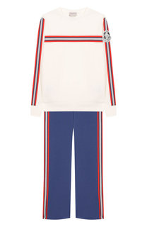 Комплект из хлопкового свитшота и брюк Moncler Enfant