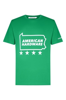 Зеленая футболка с надписью Calvin Klein