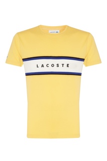 Желтая футболка с логотипом Lacoste