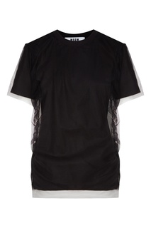 Двухслойная черная футболка Msgm