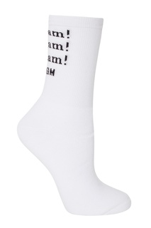 Белые носки с надписями Msgm