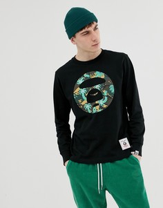 Черный лонгслив с принтом AAPE By A Bathing Ape X Steven Harrington - Черный