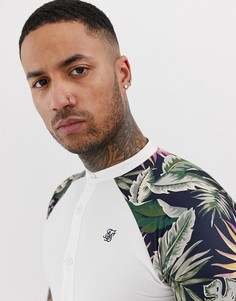 Белая рубашка с короткими контрастными рукавами SikSilk - Белый