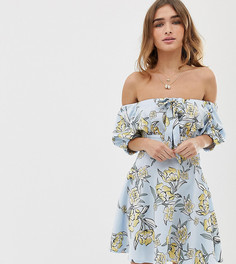 Платье мини с цветочным принтом Sisters Of The Tribe - Синий