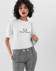 Футболка с вышитым логотипом Fred Perry - Белый