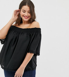 Топ-бандо с отделкой кроше New Look Curve - Черный