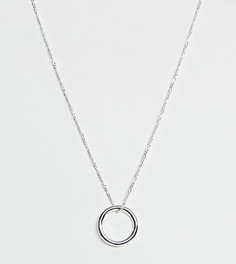 Серебряное ожерелье с цепочкой Фигаро и кольцом ASOS DESIGN - Серебряный