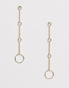 Серьги-подвески с цепочками и кольцами Nylon - Золотой