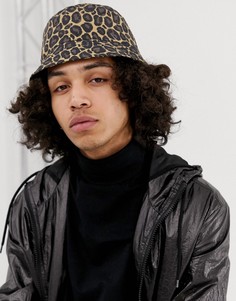 Панама с леопардовым принтом ASOS DESIGN - Коричневый