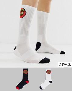 Набор из 2 пар носков (белые/черные) с логотипом Santa Cruz - Мульти