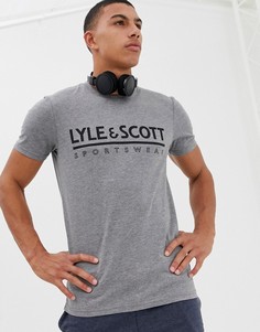 Серая меланжевая футболка с большим логотипом Lyle & Scott Fitness - Серый