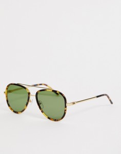 Солнцезащитные очки-авиаторы в черепаховой оправе Marc Jacobs - Золотой