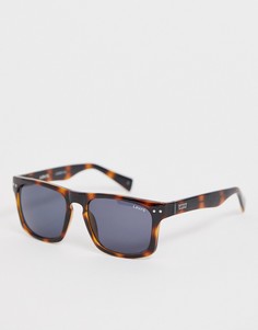 Черепаховые квадратные солнцезащитные очки с дымчатыми стеклами Levis - Коричневый