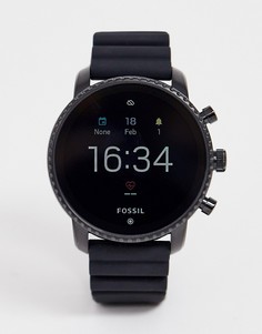 Часы с черным силиконовым ремешком Fossil FTW4018 Gen 4 Q Explorist HR - Черный