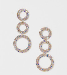 Круглые серьги-подвески с кристаллами True Decadence - Золотой
