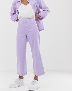 Укороченные сиреневые джинсы с широкими штанинами Weekday - Фиолетовый