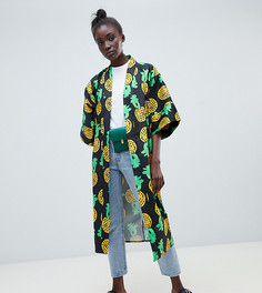 Длинное кимоно с принтом ананасов ASOS Made In Kenya - Мульти