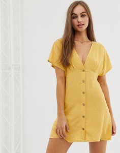 Желтое платье в горошек Pull&Bear - Желтый