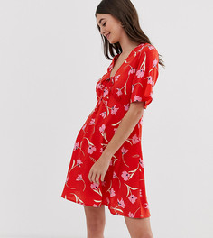 Чайное платье с цветочным принтом Influence Tall - Красный