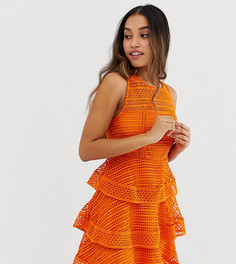 Ярусное кружевное премиум-платье New Look Petite - Оранжевый