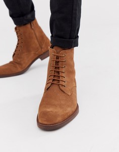 Светло-коричневые замшевые ботинки на шнуровке Zign - Рыжий