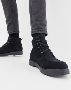 Черные замшевые ботинки на шнуровке Zign - Черный