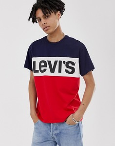 Футболка колор блок с логотипом (темно-синий/белый/красный) Levis - Мульти