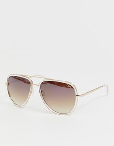 Золотистые солнцезащитные очки-авиаторы Quay Australia x J Lo all in - Золотой