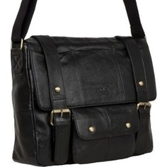 Сумка дорожная Polar 3138-05 Black А4 с 2-я пряжками кожа